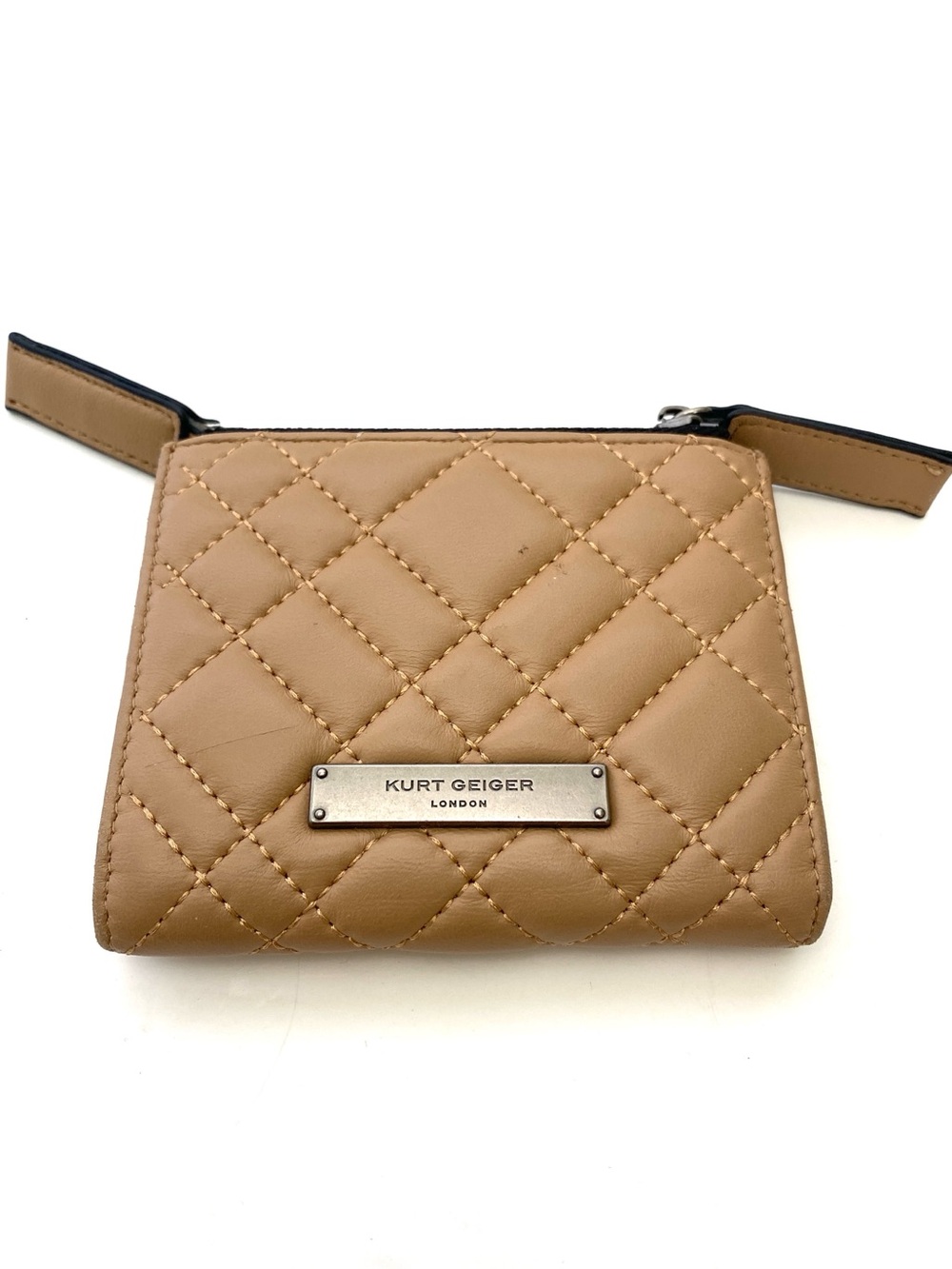 Kurt Geiger London Quilted Leather Coin & Card Case Brown